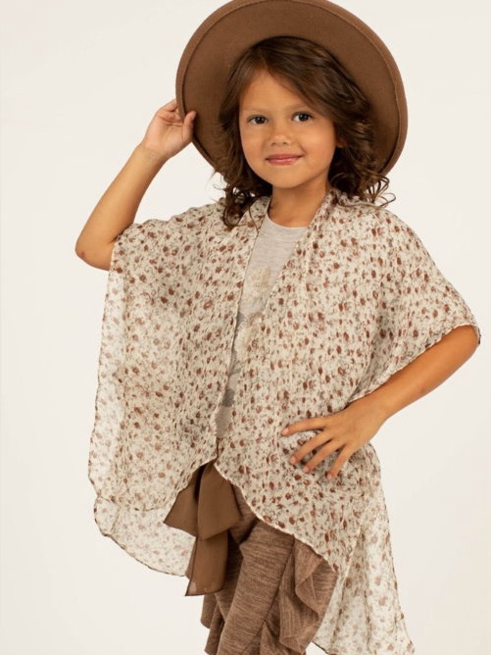 🌸✨ Joyfolie Mia Joy Avalon Duster in Neutral Floral – Youth Large | NWT ✨🌸